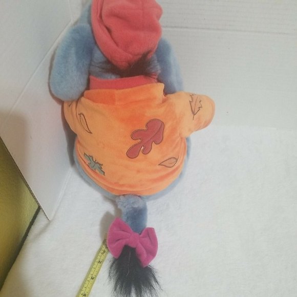 Autumn Eeyore Disney Plush With Scarf Sweater and Hat Fall Leaves 12" Never used - Picture 6 of 9